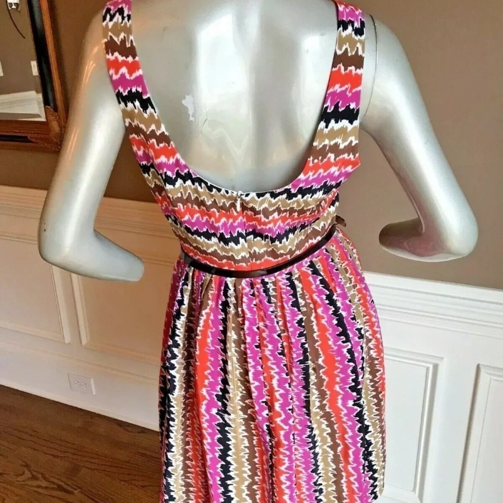 TRINA TURK Striped Sleeveless Silk Dress Sz 6
